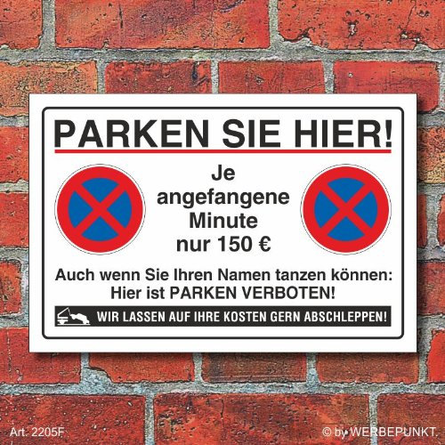 Parkverbotsschild lustig Geschenke Auswahl
